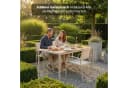 KHG Gartentisch Beige Stahl Polywood 140x75x83 cm Bild 4
