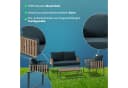 KHG Gartenlounge-Set 4-teilig Grau mit Akazienholztisch Bild 5