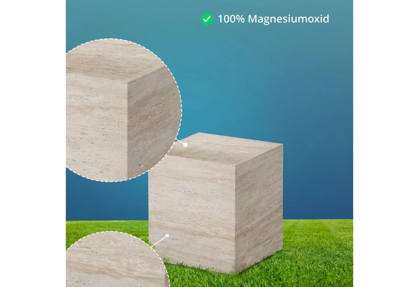 KHG Beistelltisch Garten Beton-Optik Magnesiumoxid wetterfest - Bild 5