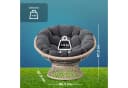 KHG Gartenlounge-Sessel Relax-Sessel Creme mit Polsterkissen Anthrazit Bild 1