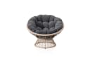 KHG Gartenlounge-Sessel Relax-Sessel Creme mit Polsterkissen Anthrazit Bild 2