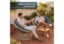 KHG Gartenlounge-Sessel Relax-Sessel Creme mit Polsterkissen Anthrazit Bild 5
