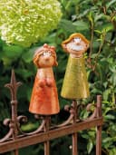 MF Gartenzaun Zaunhocker 2er Set Keramikfiguren Hans & Hilde Bunt Bild 2