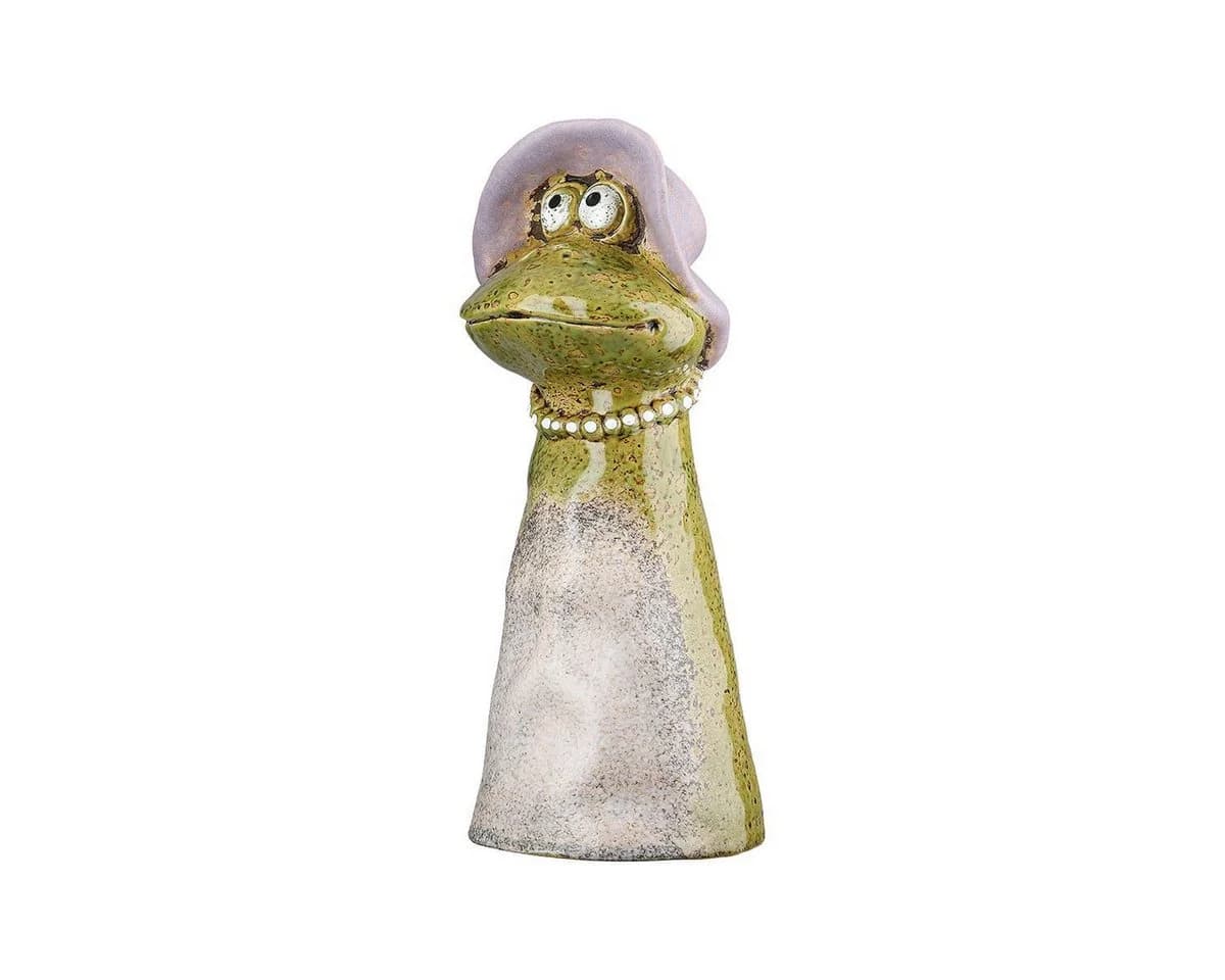 MF Froschpaar Lilly & Max Keramik Zaunfigur Grün 22 cm