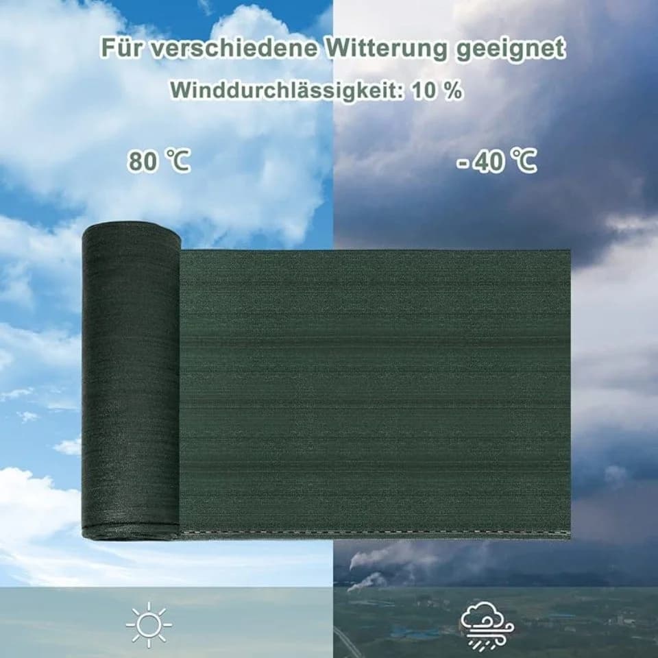 Woltu Zaunblende Sichtschutz mit Kabelbinder Grün - Bild 5
