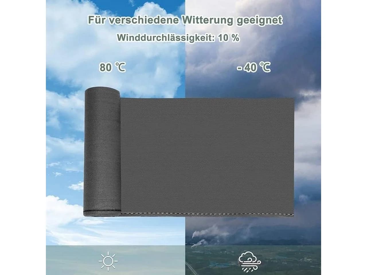 Woltu Zaunblende Schattiernetz Anthrazit - Bild 5