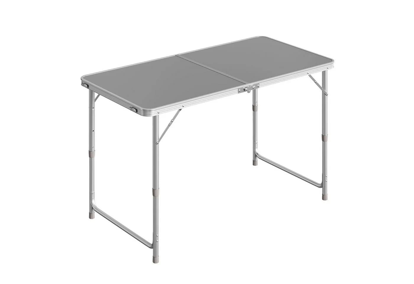 Woltu Campingtisch Grau Höhenverstellbar Klapptisch Aluminium MDF - Bild 2
