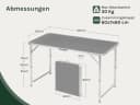 Woltu Campingtisch Grau Höhenverstellbar Klapptisch Aluminium MDF Bild 3