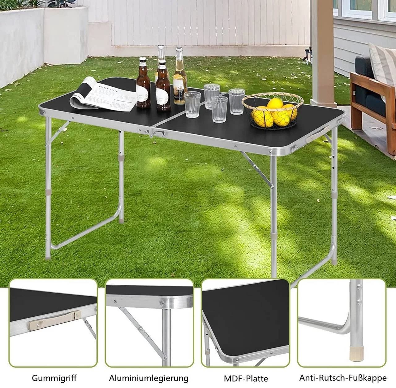 Woltu Campingtisch Klapptisch Höhenverstellbar Aluminium MDF - Bild 5