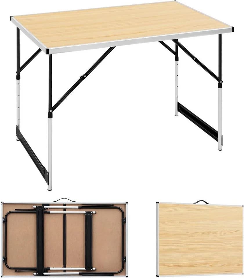 Woltu Campingtisch höhenverstellbar Braun Aluminium - Bild 2