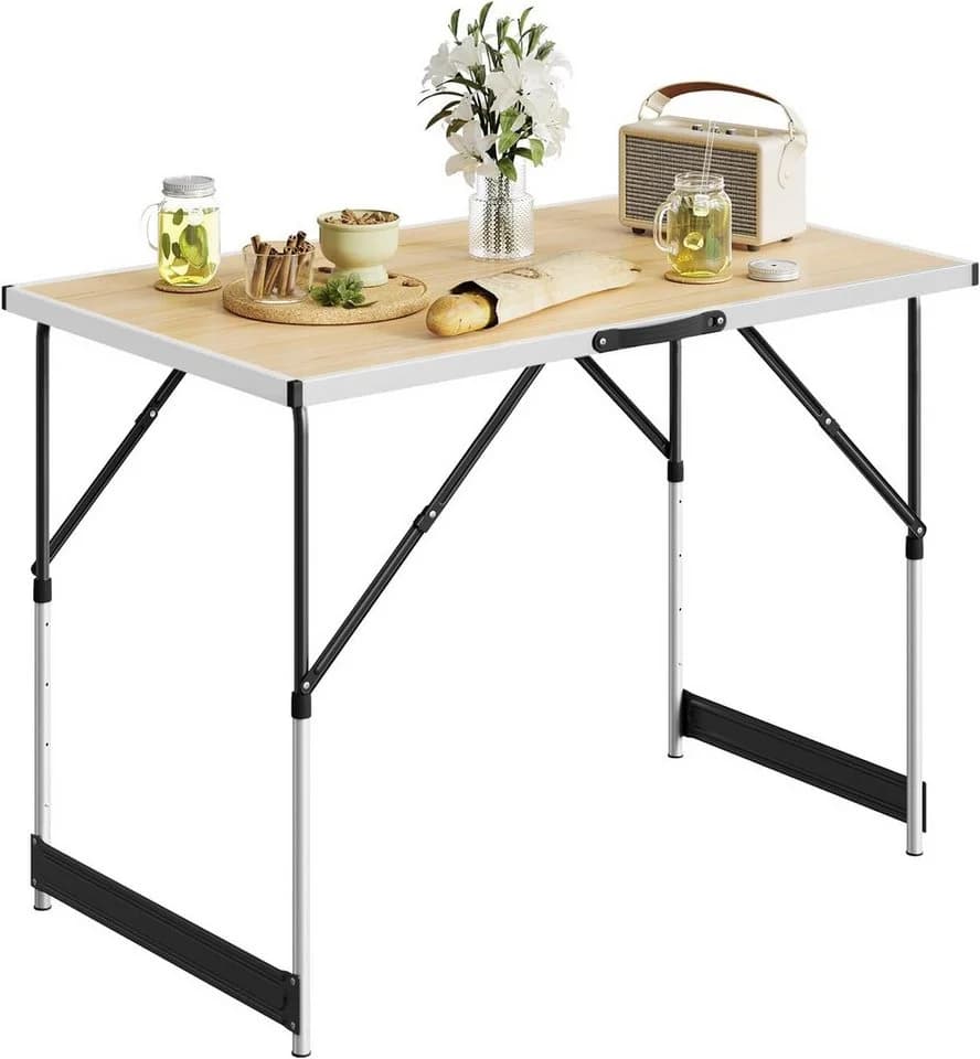 Woltu Campingtisch höhenverstellbar Braun Aluminium - Bild 4