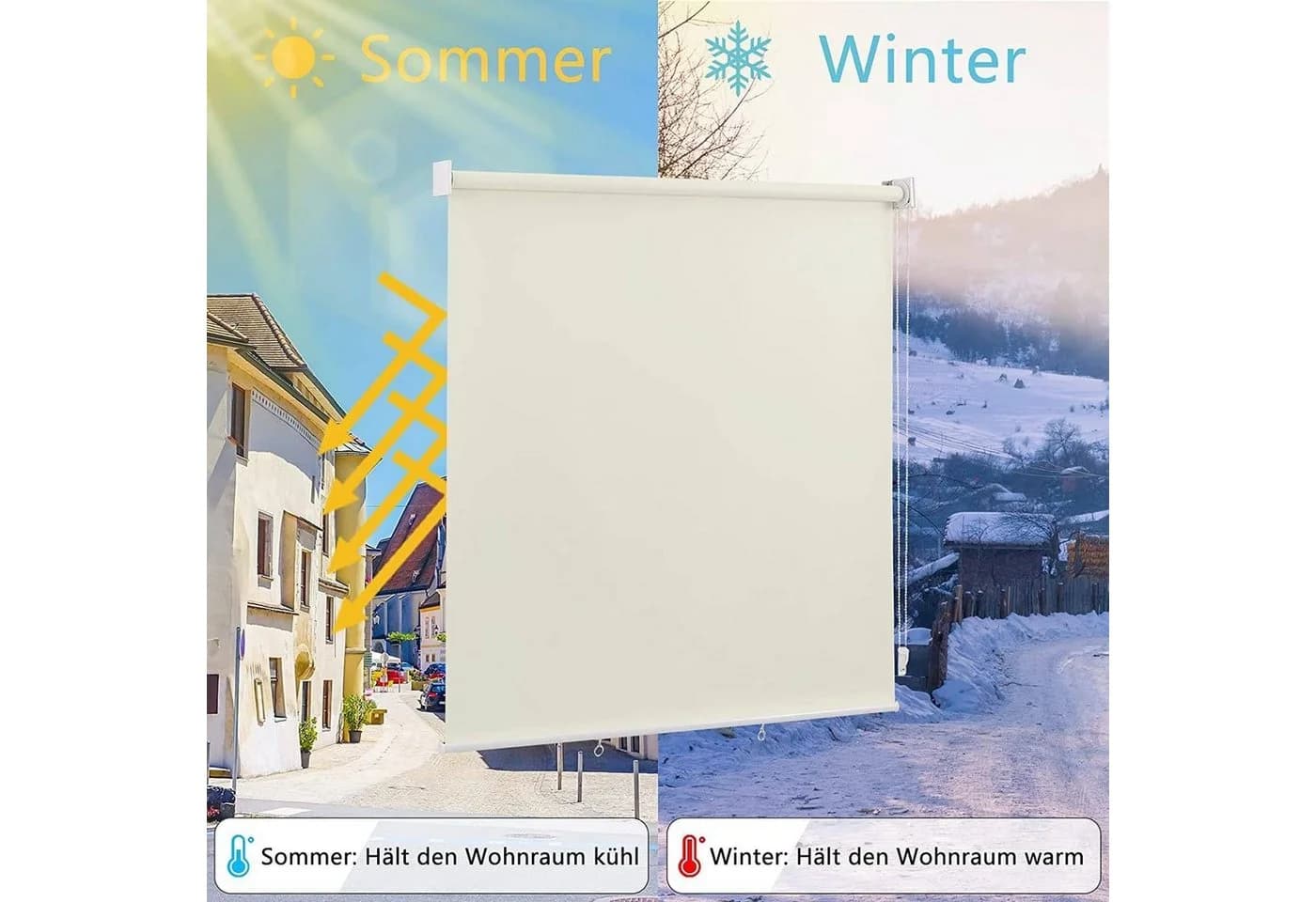 Woltu Senkrechtmarkise Beige UV-Schutz Wasserabweisend - Bild 4