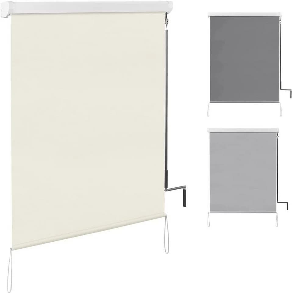 Woltu Senkrechtmarkise mit Handkurbel Beige - Bild 2