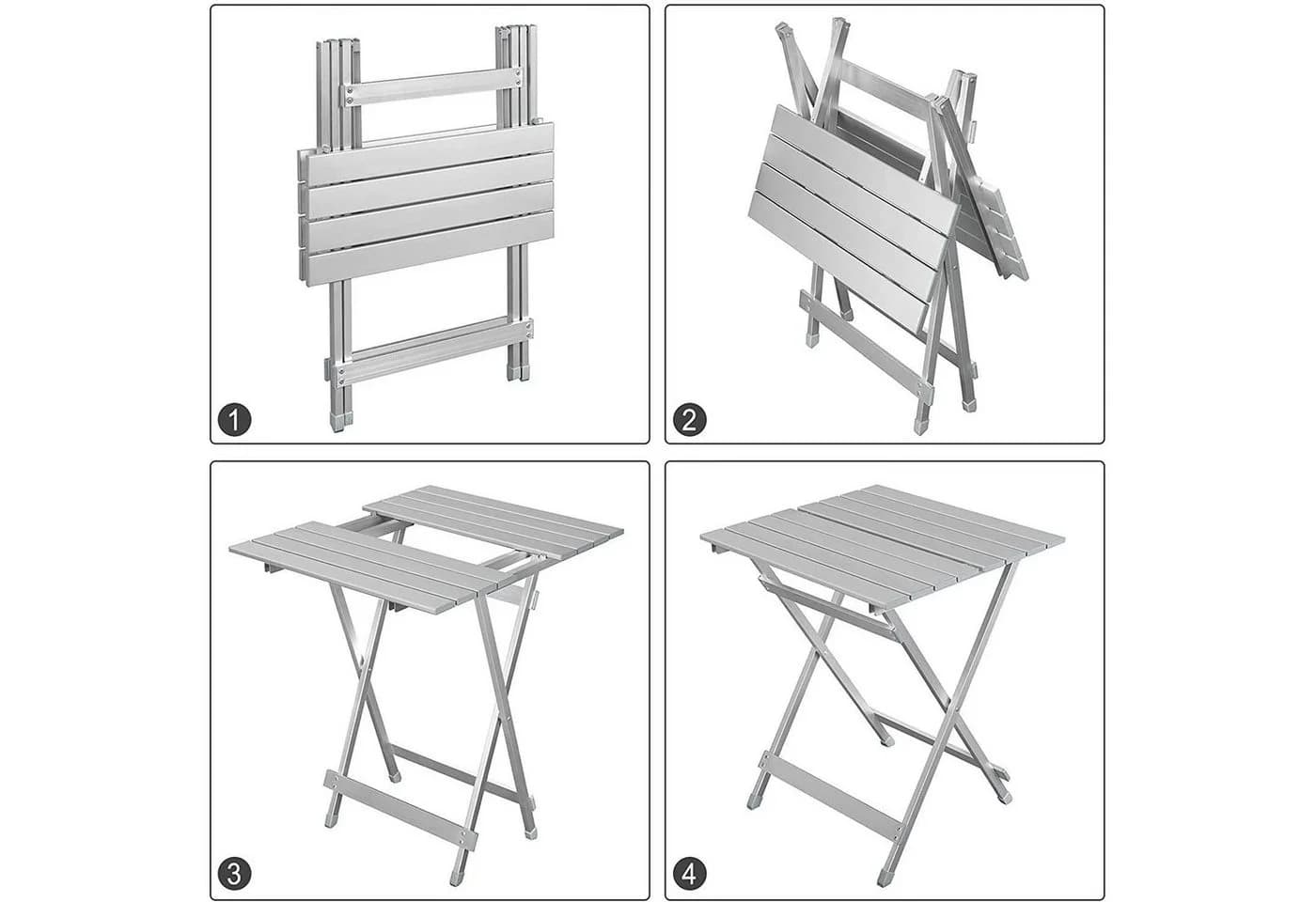 Woltu Campingtisch Klappbar Aluminium Silber - Bild 4