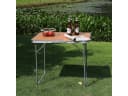 Woltu Campingtisch Klappbar mit Griff Alu MDF Schwarz/Grau/Eiche Bild 1