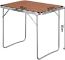 Woltu Campingtisch Klappbar mit Griff Alu MDF Schwarz/Grau/Eiche Bild 3