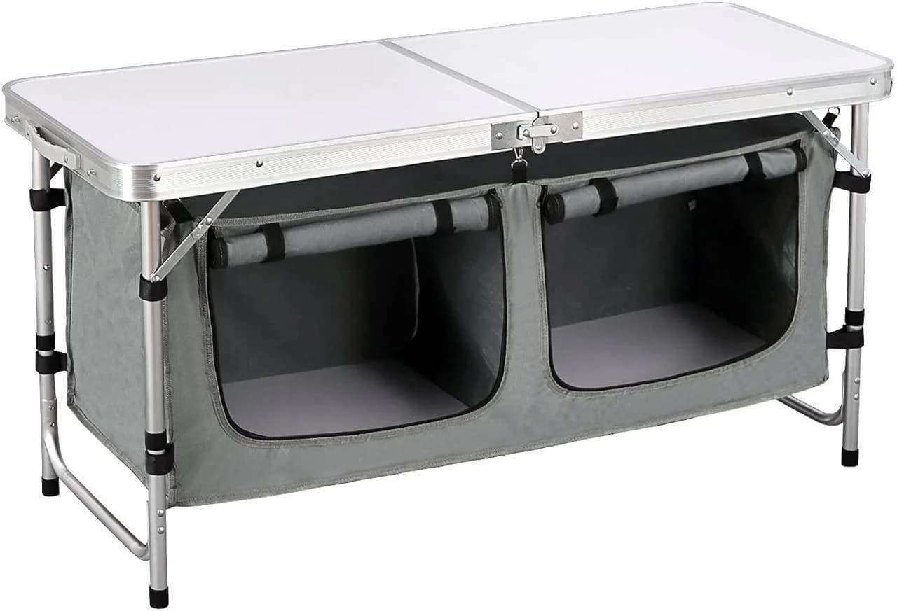 Woltu Campingtisch Höhenverstellbar Silber mit Tragetasche - Bild 2