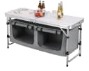 Woltu Campingtisch Höhenverstellbar Silber mit Tragetasche Bild 4