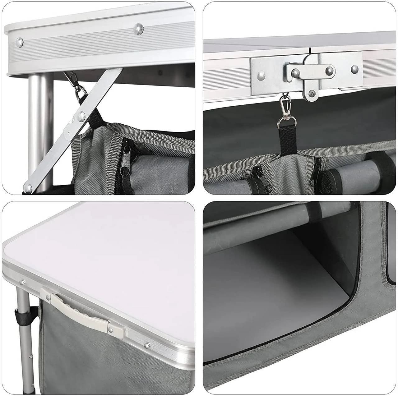 Woltu Campingtisch Höhenverstellbar Silber mit Tragetasche - Bild 5