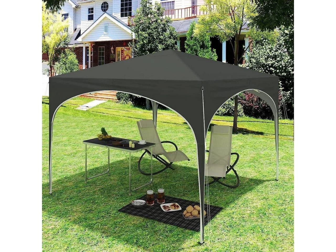 Woltu Pavillon 3x3m wasserdicht grau - Bild 4