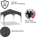 Woltu Pavillon 3x3m wasserdicht grau Bild 5