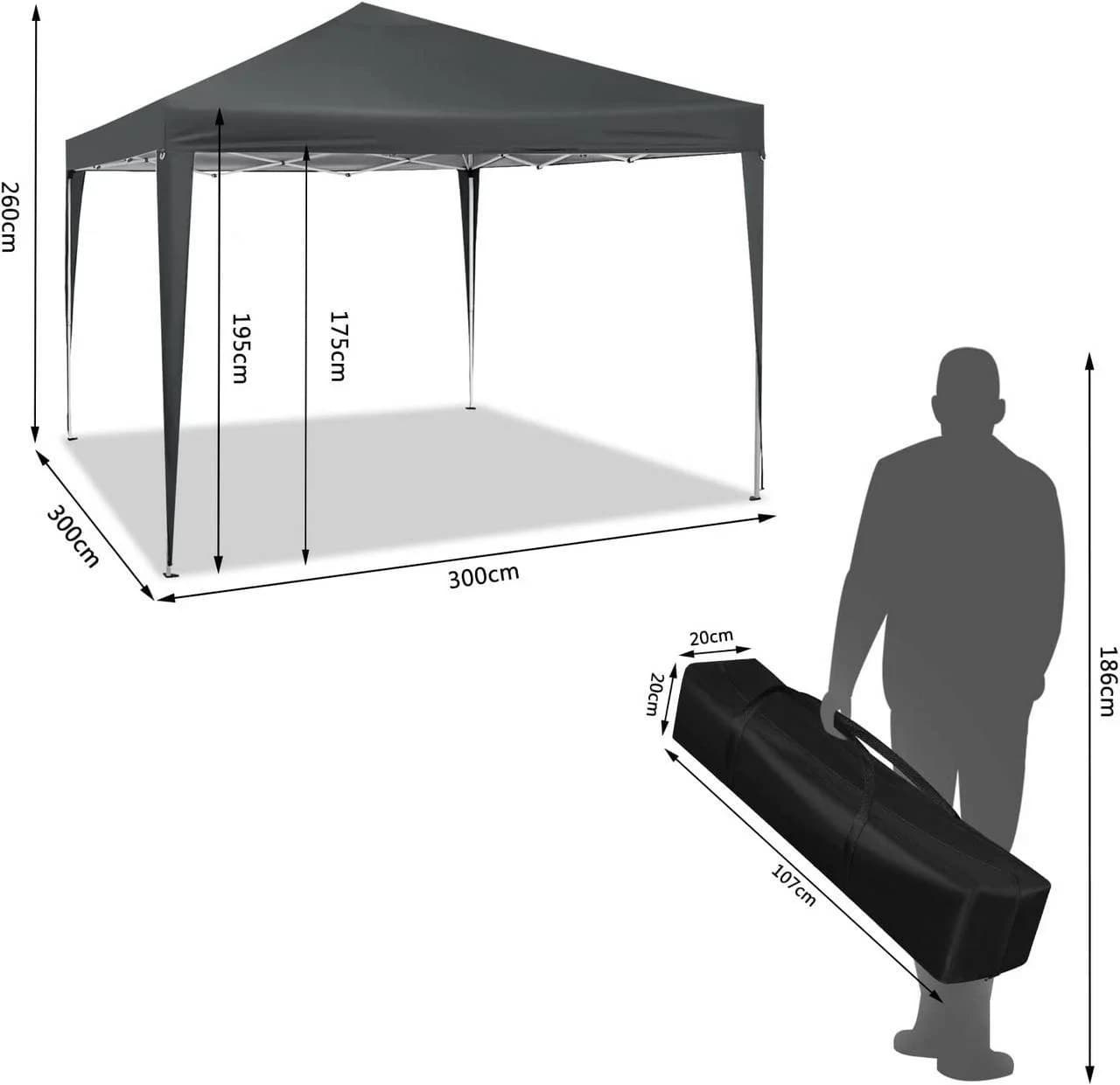 Woltu Faltpavillon 3x3 m Beige/Grau/Blau - Bild 3