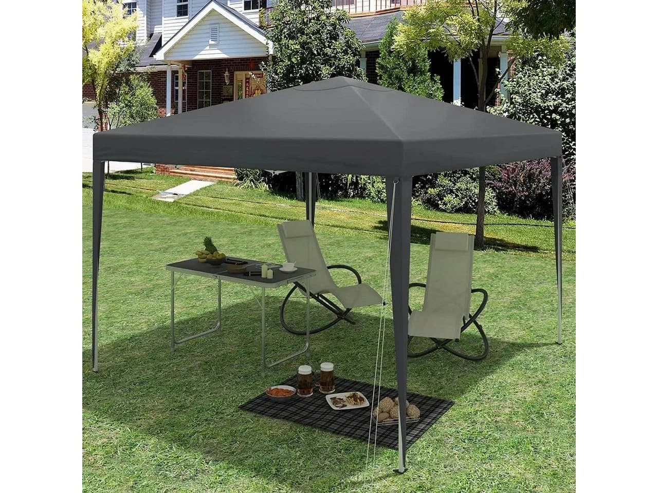 Woltu Faltpavillon 3x3 m Beige/Grau/Blau - Bild 4