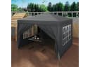 Woltu Faltpavillon 3x3m mit 4 Seitenteilen Anthrazit Bild 1