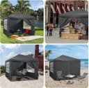 Woltu Faltpavillon 3x3m mit 4 Seitenteilen Anthrazit Bild 4