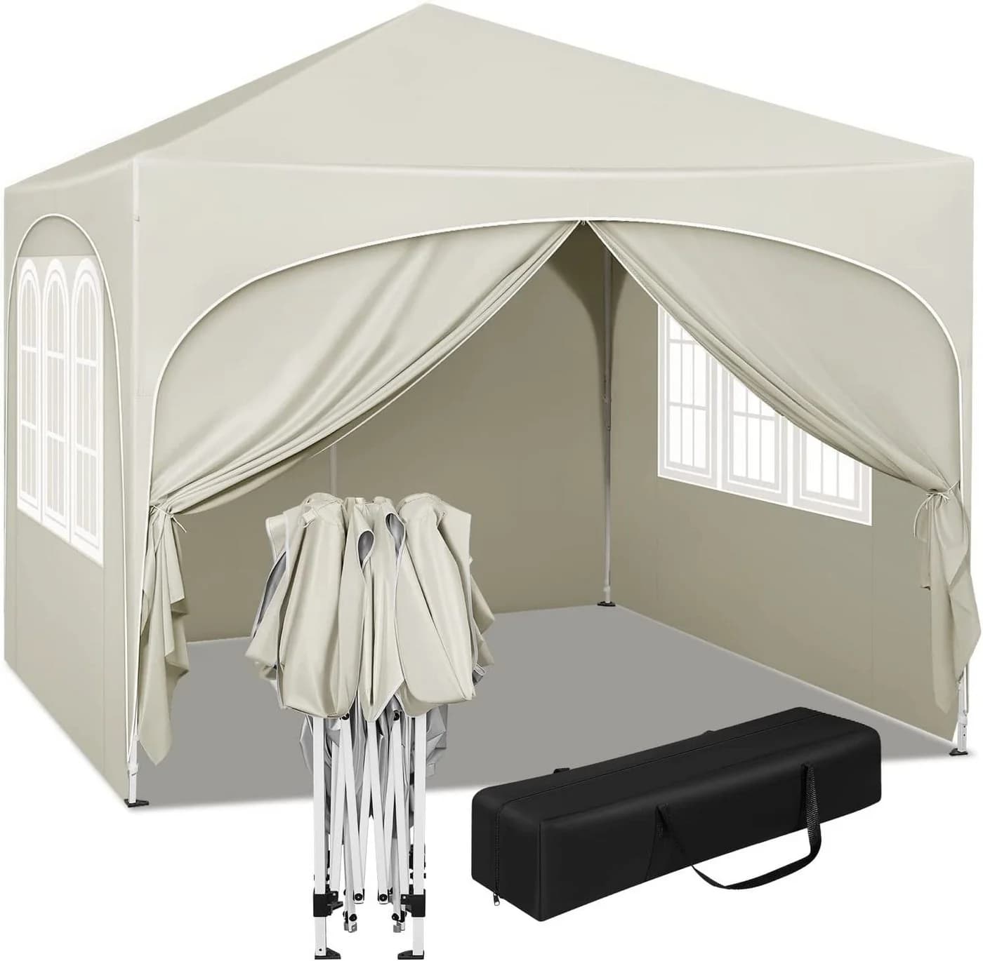 Woltu Faltpavillon 3x3m mit 4 Seitenwänden höhenverstellbar - Bild 2