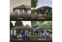 Woltu Pavillon 3x6m mit 6 Seitenwänden höhenverstellbar Grau Bild 1