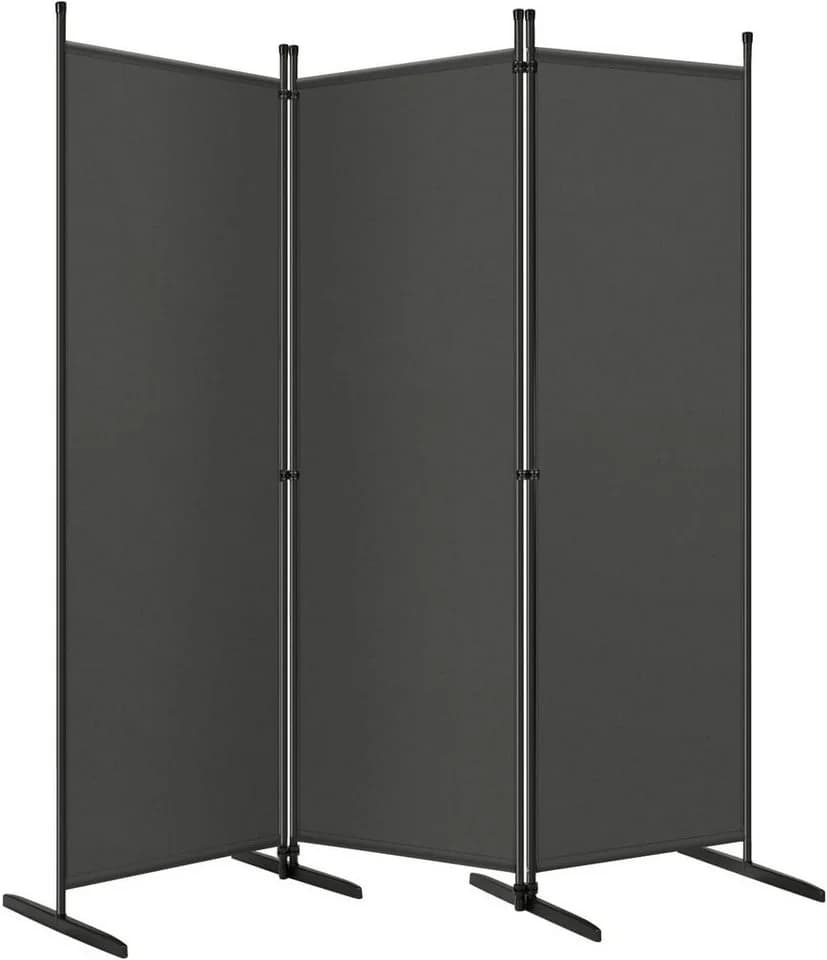 Woltu Paravent Raumteiler Dunkelgrau Klappbar Metall Polyester - Bild 2