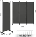 Woltu Paravent Raumteiler Dunkelgrau Klappbar Metall Polyester Bild 3