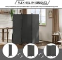 Woltu Paravent Raumteiler Dunkelgrau Klappbar Metall Polyester Bild 5