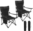 Woltu Campingstuhl 2er Set Klappbar Schwarz mit Getränkehalter Bild 2