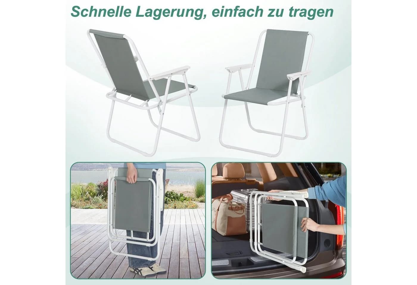 Woltu Campingstuhl 2er Set Angelstuhl Ultraleicht Klappbar - Bild 5