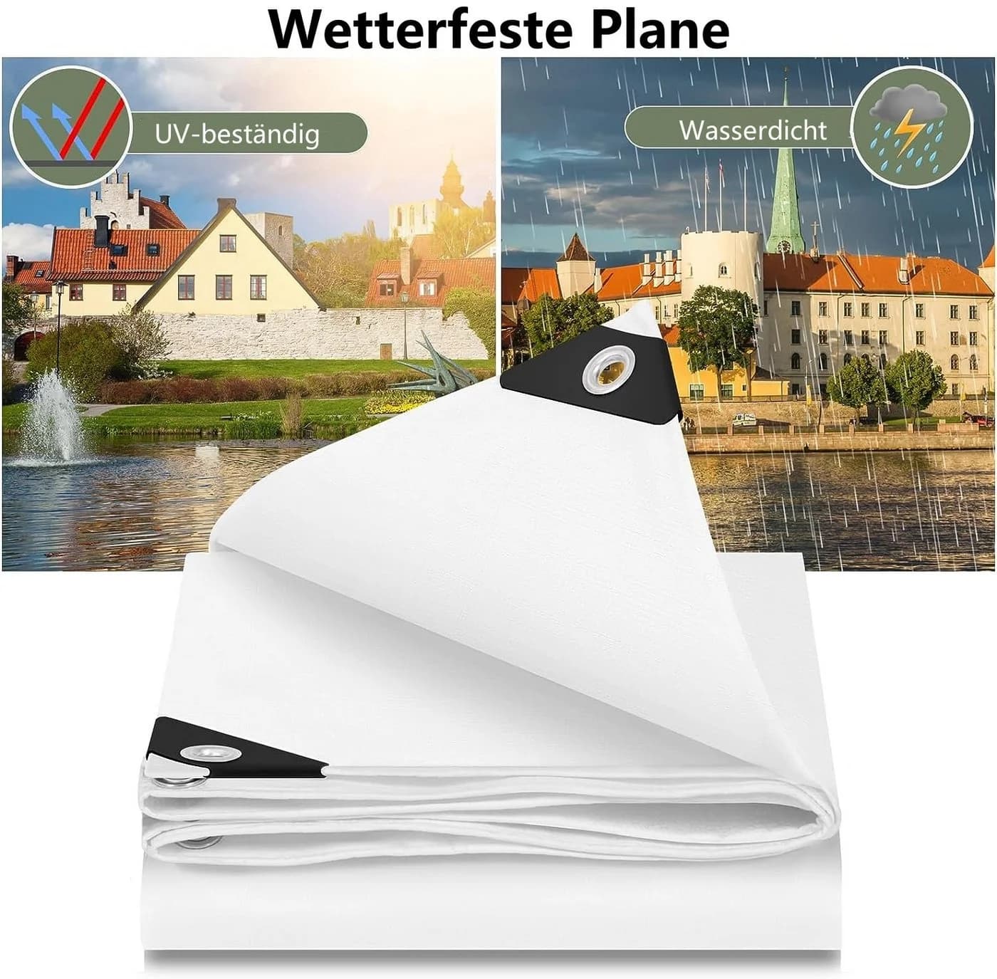 Woltu Schutzplane Wasserdicht mit Ösen UV-beständig PE-Gewebe - Bild 5