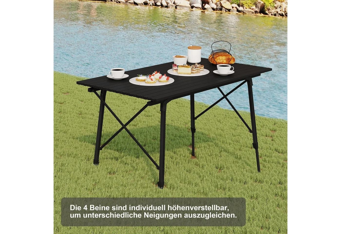 Woltu Campingtisch Aluminium Klappbar Höhenverstellbar 120x68.5cm - Bild 5