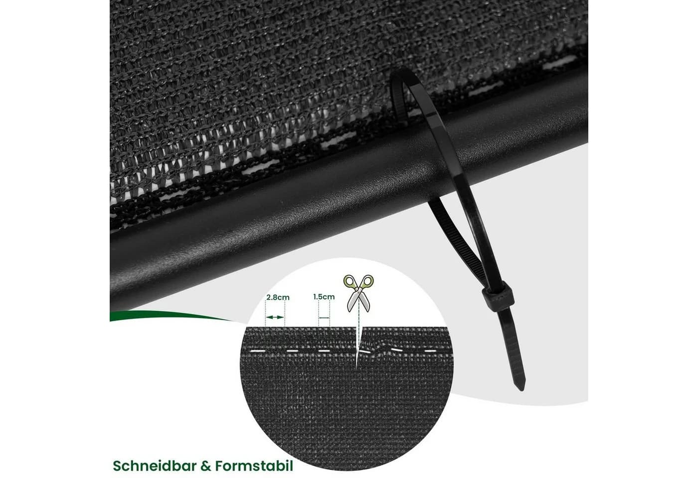 Woltu Sichtschutzzaun HDPE Anthrazit - Bild 3