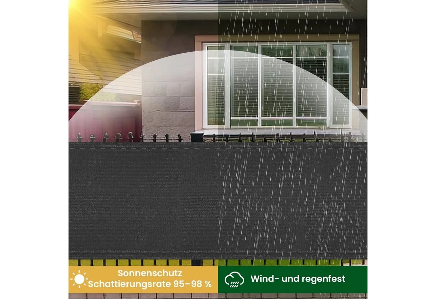 Woltu Sichtschutzzaun HDPE Anthrazit - Bild 4