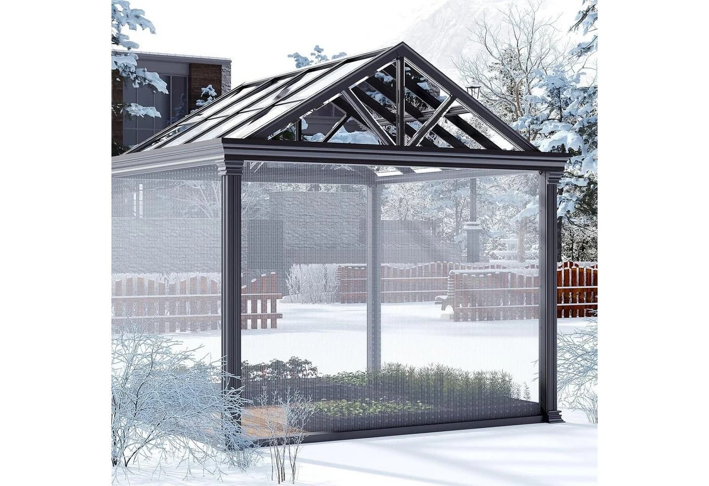 Woltu Schutzplane 140g/m² Transparent mit Aluminiumösen - Bild 3
