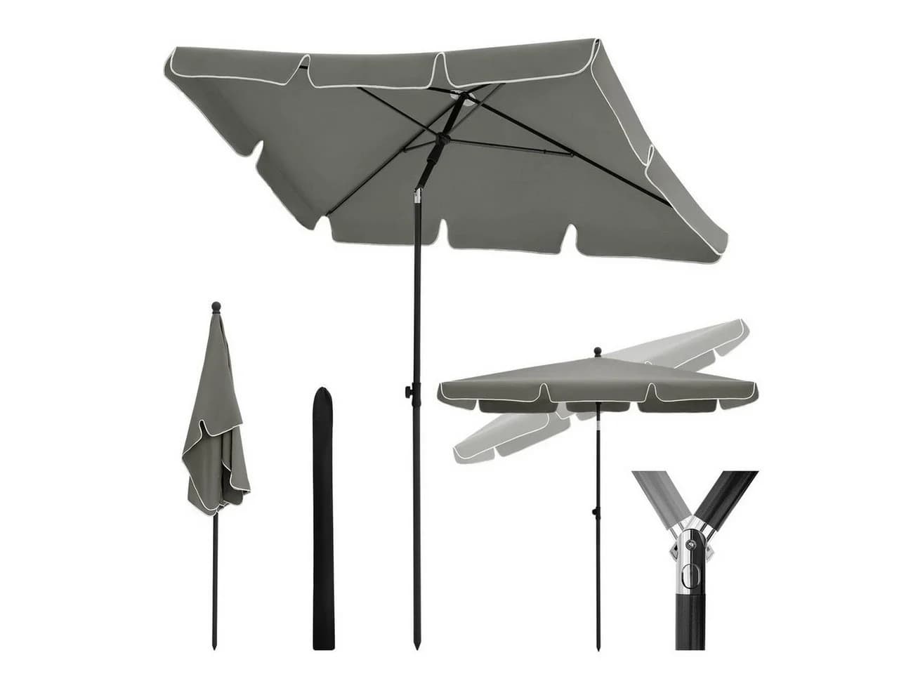 Woltu Sonnenschirm 45° knickbar UV-beständig wasserdicht 200x120 cm - Bild 2