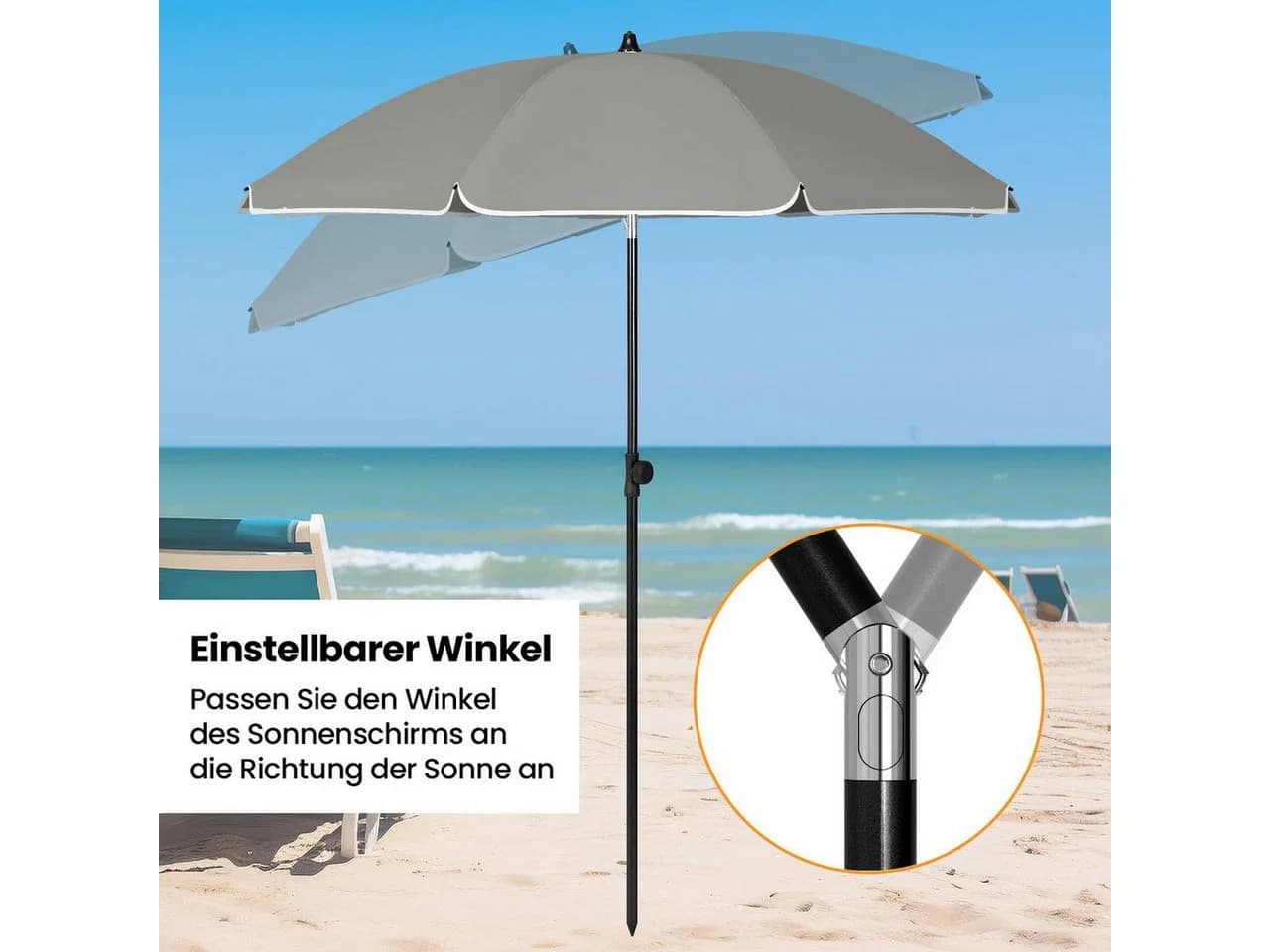 Strandschirm aus Metall und Polyestergewebe in verschiedenen Farben - Bild 5