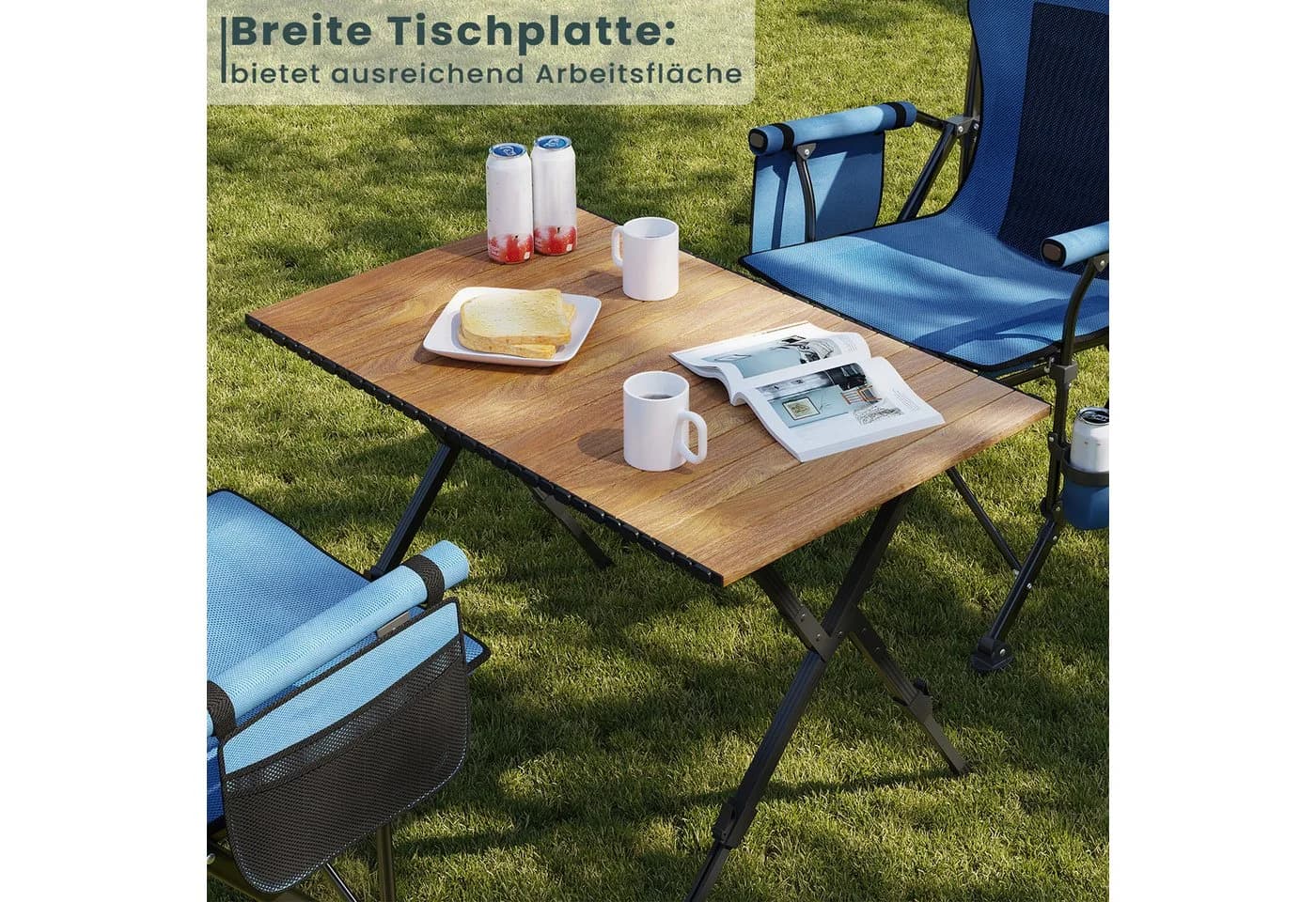 Woltu Campingtisch Alu Klapptisch Holzoptik - Bild 4