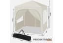 Woltu Pavillon 2x2m Beige/Silber Höhenverstellbar mit Seitenwänden Bild 3
