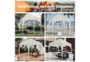 Woltu Pavillon 2x2m Beige/Silber Höhenverstellbar mit Seitenwänden Bild 5