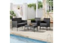Woltu Gartenlounge-Set 4-tlg. Schwarz PE-Rattan mit Metallrahmen Bild 4