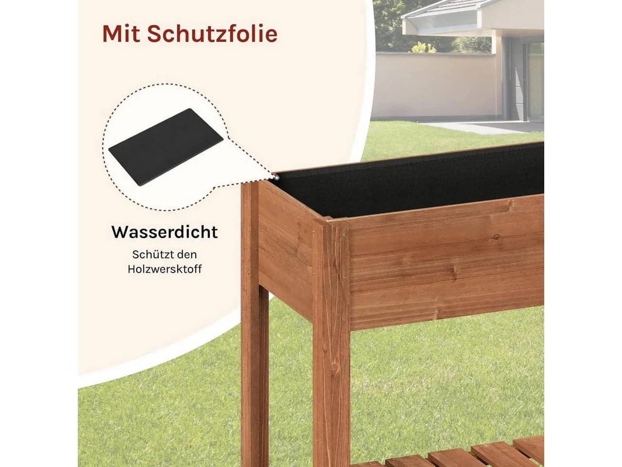 Woltu Hochbeet Tannenholz 80x75x40 cm - Bild 5