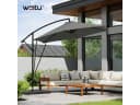 Woltu Sonnenschirm 310cm Grau Beige UV-Schutz Neigbar Bild 1