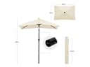 Woltu Sonnenschirm UV-Schutz UPF 50+ Neigungsverstellbar Beige Bild 3
